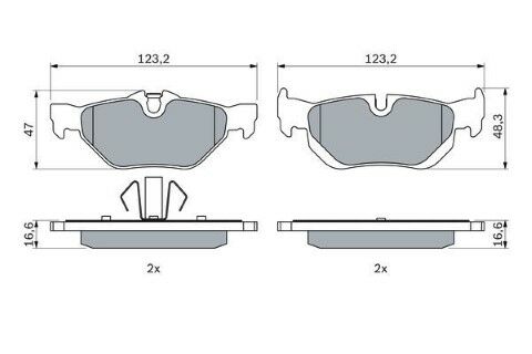 BMW 1 E87 118i 2.0 2007-2011 Bosch Arka Balata 23926