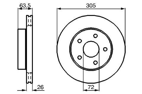 Jeep G. Cherokee (WJ) 3.1TD 1999-2000 Bosch Ön Disk 305mm 2 Adet