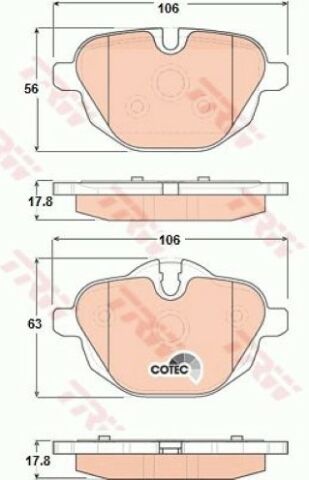 BMW 5 F10 520d 2.0 2010-2016 TRW Arka Balata 24561