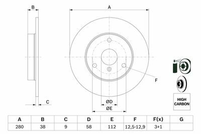 Smart Fortwo 0.7 2004-2007 Bosch Arka Disk 2 Adet