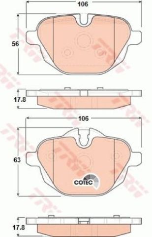 BMW 5 F10 518d 2.0 2013-2016 TRW Arka Balata 24561