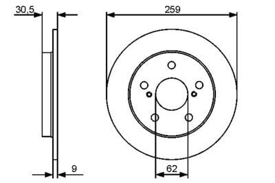 Toyota Auris 1.3 2008-2009 Bosch Arka Disk 2 Adet