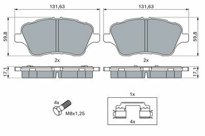 Ford B-Max 1.4 2012-2015 Bosch Ön Balata NETPAR25134