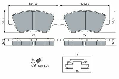 Ford B-Max 1.5TDCi 2012-2018 Bosch Ön Balata 25134