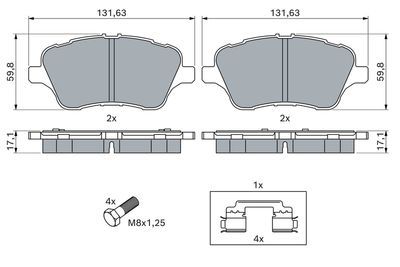Ford B-Max 1.0 2012-2018 Bosch Ön Balata 25134