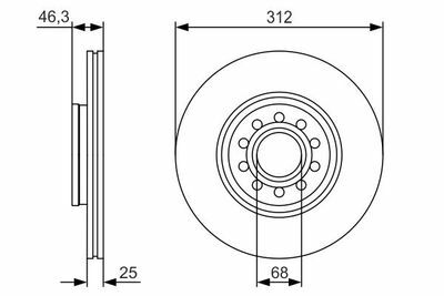 Audi A4 2.0TDI 2006-2008 Bosch Ön Disk 312mm 2 Adet
