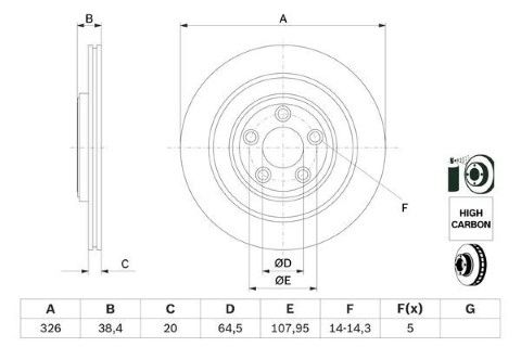 Jaguar XF 3.0 2008-2015 Bosch Arka Disk 2 Adet