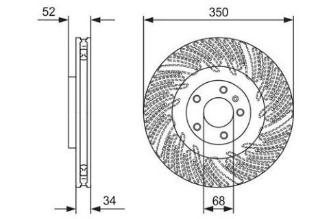Porsche Macan 2.0 2014-2018 Bosch Ön Disk 350mm 2 Adet