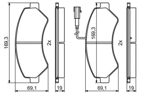 Citroen Jumper 2.2HDi 2006-2016 Bosch Ön Balata NETPAR24466