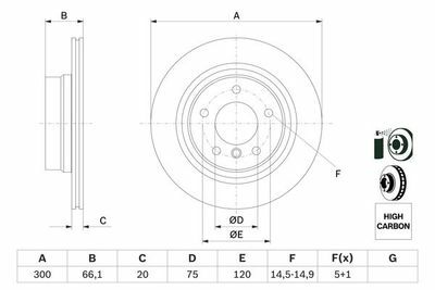 BMW 3 E90 318d 2.0 2007-2011 Bosch Arka Disk 300mm 2 Adet