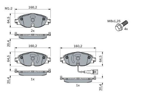 Audi A3 1.0TFSI 2016-2019 Bosch Ön Balata NETPAR25086