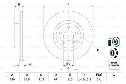 Mercedes CLS (219) CLS 350 3.5 2004-2009 Bosch Ön Disk 2 Adet