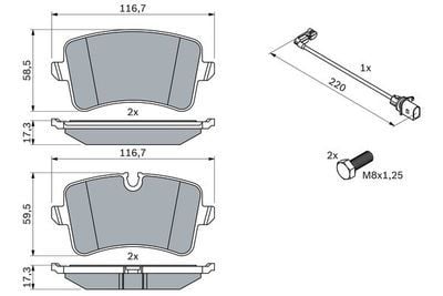 Porsche Macan 2.0 2014-2018 Bosch Arka Balata NETPARNET24606