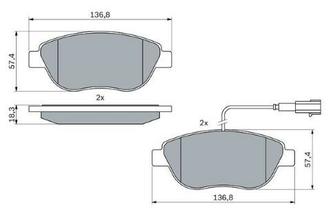 Fiat Punto Evo 1.3MJ 2009-2011 Bosch Ön Balata NETPAR23708
