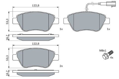 Fiat Punto 1.3MJ 2012-2014 Bosch Ön Balata NETPAR23705