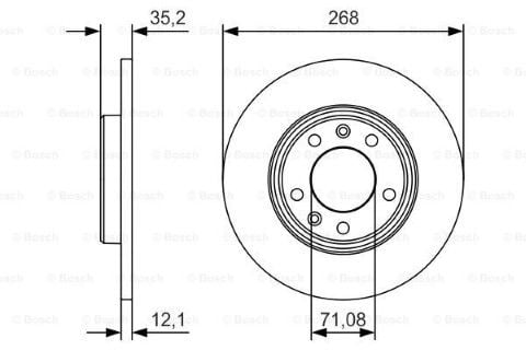 Citroen Berlingo 1.5HDI 2018-2025 Bosch Arka Disk 268mm 2 Adet