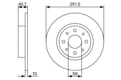 Alfa Romeo Mito 1.4 2009-2018 Bosch Arka Disk 251mm 2 Adet