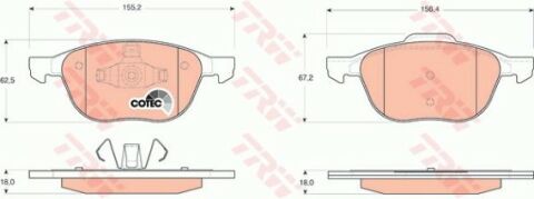 Ford C-Max 1.5 2015-2017 TRW On Balata NETPAR23723