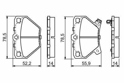 Toyota Yaris P1(99-05) 1.0 2001-2005 Bosch Arka Balata NETPAR23521