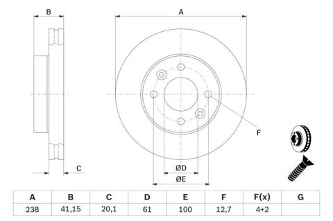 Renault Symbol 1.2 2001-2007 Bosch Ön Disk Havalı 238mm 2 Adet