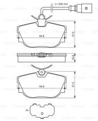 Volkswagen Transporter T4 1.9TDI 1992-2003 Bosch Arka Balata 23224