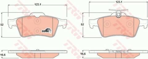 Ford Transit Connect 1.8TDCi 2002-2013 TRW Arka Balata 23482