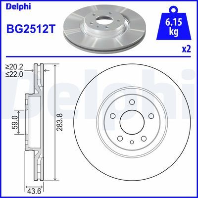 Alfa Romeo 156 1.6TS 2000-2005 Delphi Ön Disk 284mm 2 Adet