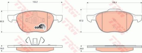 Ford C-Max 1.6TDCi 2007-2018 TRW On Balata NETPAR23723