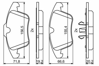 Volvo S60 1.6D Drive 2011-2015 Bosch Ön Balata WVA24123