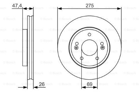 Hyundai Elantra 1.6 2006-2013 Bosch Ön Disk 275mm 2 Adet