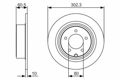 Mitsubishi Outlander 2.0DI-D 2010-2010 Bosch Arka Disk 303mm 2 Adet