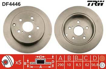 Toyota Corolla 1.6 Verso 2004-2009 TRW Arka Disk 2 Adet
