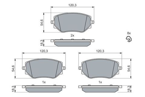 Renault Clio 5 1.0TCe 100 2019-2021 Bosch Ön Balata 120mm