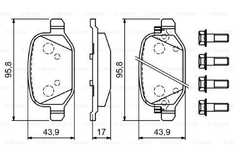 Fiat 500L 1.3MJ 2012-2020 Bosch Arka Balata WVA25652