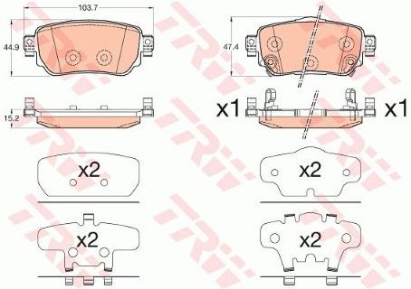 Nissan Qashqai 1.5dCi 2013-2021 TRW Arka Balata NETPAR25965