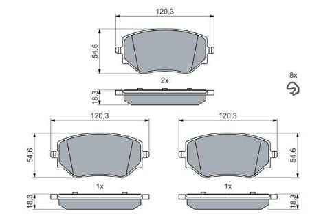 Nissan Micra K14 1.0IGT 2018-2020 Bosch Ön Balata 120mm