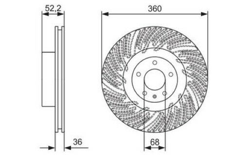 Porsche Macan 2.0 2014-2018 Bosch Ön Disk 360mm Yüksek Karbonlu 2 Adet