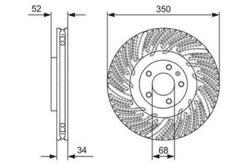Porsche Macan 2.0 2014-2018 Bosch Ön Disk 350mm 2 Adet