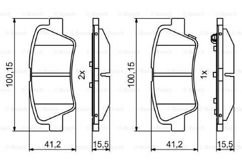 Hyundai Tucson 1.6CRDi 2018-2021 Bosch Arka Balata WVA25338