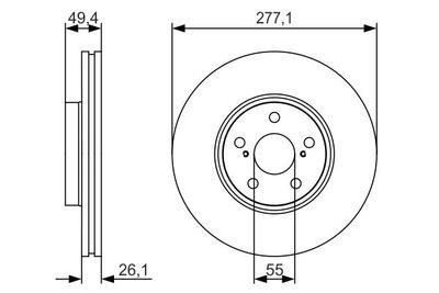 Toyota Avensis T25 (03-08) 2.0 2003-2008 Bosch Ön Disk 277mm 2 Adet