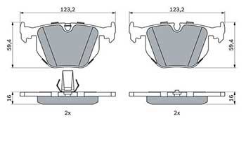 BMW 3 E46 330d 3.0 1999-2005 Bosch Arka Balata 21486