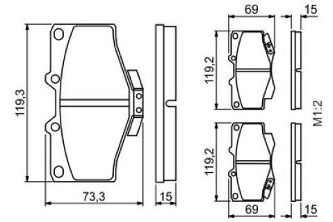 Toyota Hilux 2.4D 1997-2005 Bosch Ön Balata NETPAR21679