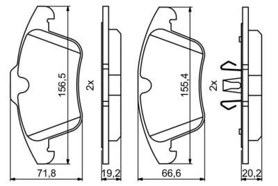 Jaguar S-Type 4.2 2001-2008 Bosch Ön Balata WVA24123