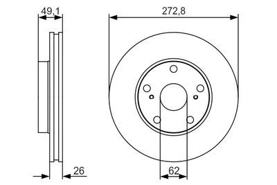 Toyota Corolla 1.3 2008-2013 Bosch Ön Disk 273x26mm 2 Adet