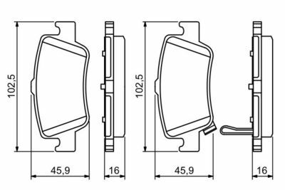 Toyota Corolla 1.6 2006-2019 Bosch Arka Balata 24664