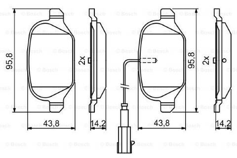 Fiat 500C 1.4 2009-2014 Bosch Arka Balata NETPAR25347
