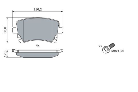 Audi A8 4.2FSI 2006-2010 Bosch Arka Balata 23326