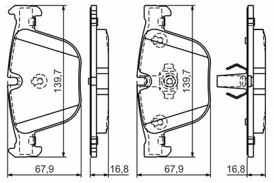 BMW 7 F07 530d GT XD 3.0 2010-2012 Bosch Arka Balata WVA23884