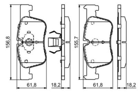BMW 3 E90 320i 2.0 2005-2011 Bosch Ön Balata WVA25506