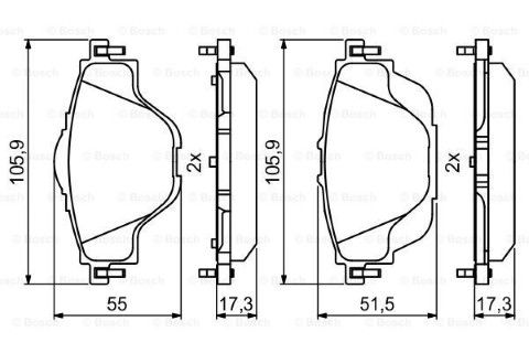 Peugeot 3008 1.5HDI 2017-2024 Bosch Arka Balata WVA25827